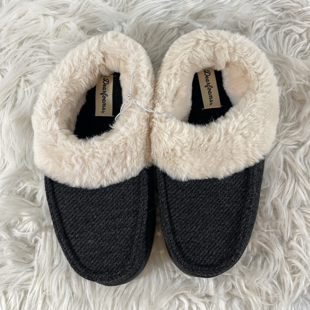 DEARFOAMS Slippers With Memory Foam Slip On Size 7-8 NEW - Picture 3 of 13